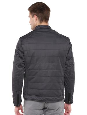 grey solid quilted jacket - 16817195 - Standard Image - 3