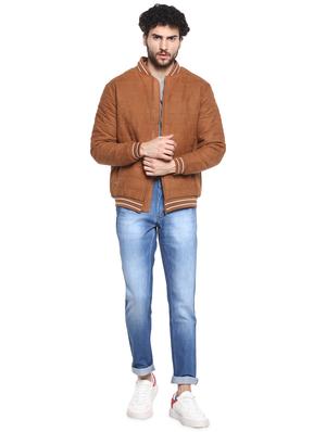 brown solid quilted jacket - 16817197 - Standard Image - 5