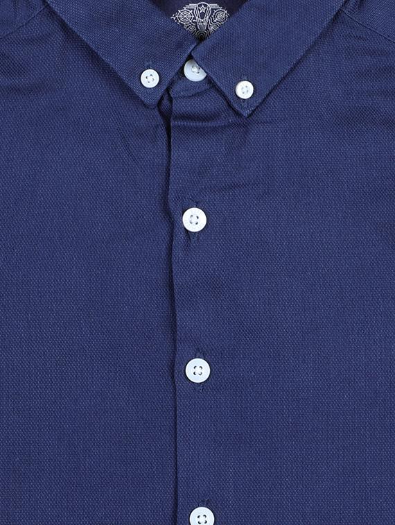 navy blue cotton shirt - 16817327 - Zoom Image - 3