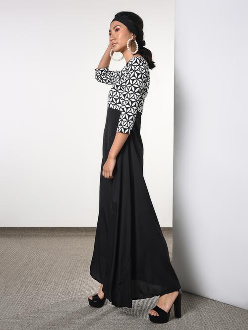 round neck printed maxi dress - 16817533 - Very Small Image - 1