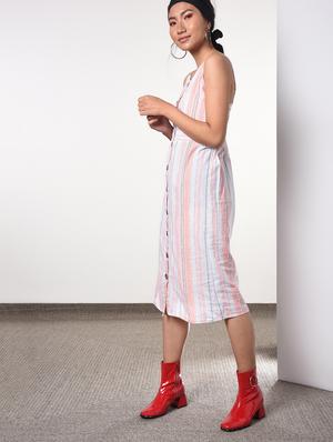 button up striped a-line dress - 16817562 - Standard Image - 3