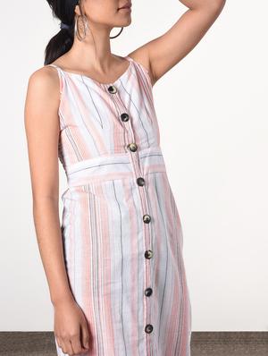 button up striped a-line dress - 16817562 - Standard Image - 5