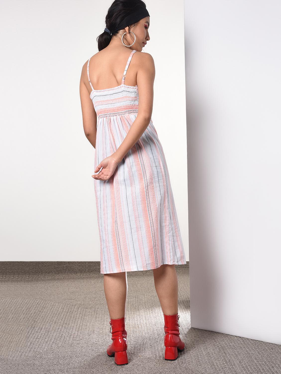 button up striped a-line dress - 16817562 - Zoom Image - 4