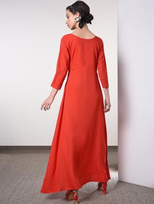round neck solid maxi dress - 16817574 - Standard Image - 3