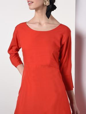 round neck solid maxi dress - 16817574 - Standard Image - 5