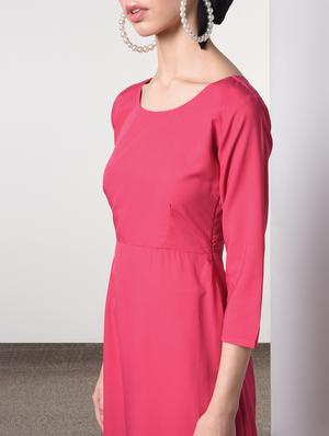 round neck solid maxi dress - 16817576 - Standard Image - 5