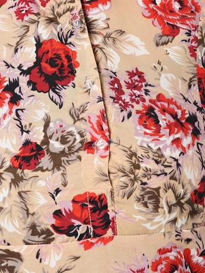 shirt collar floral a-line dress - 16817583 - Standard Image - 6
