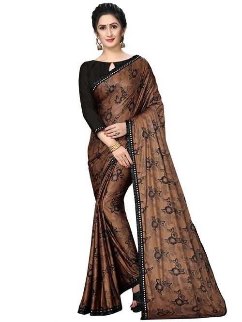 floral printed saree with blouse - 16817611 - Standard Image - 1
