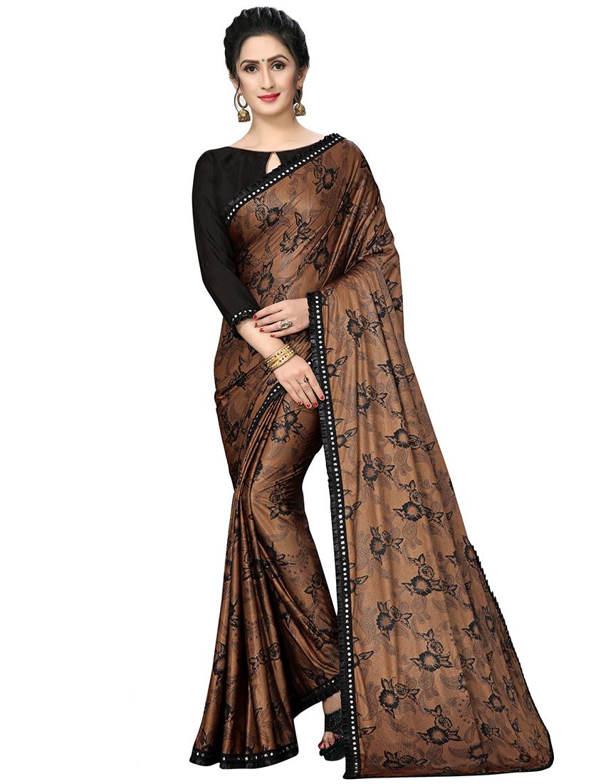 floral printed saree with blouse - 16817611 - Zoom Image - 1