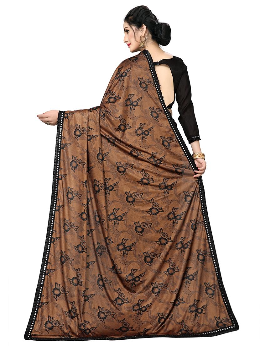 floral printed saree with blouse - 16817611 - Zoom Image - 2