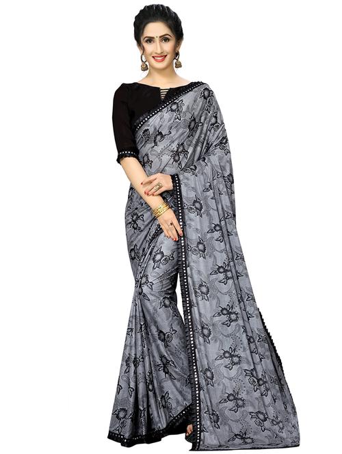 floral printed saree with blouse - 16817613 - Standard Image - 1
