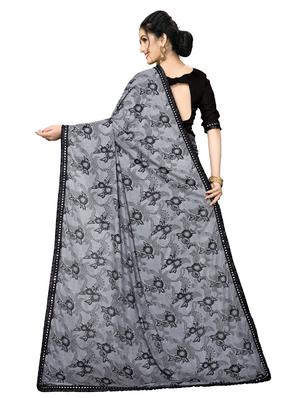 floral printed saree with blouse - 16817613 - Standard Image - 2