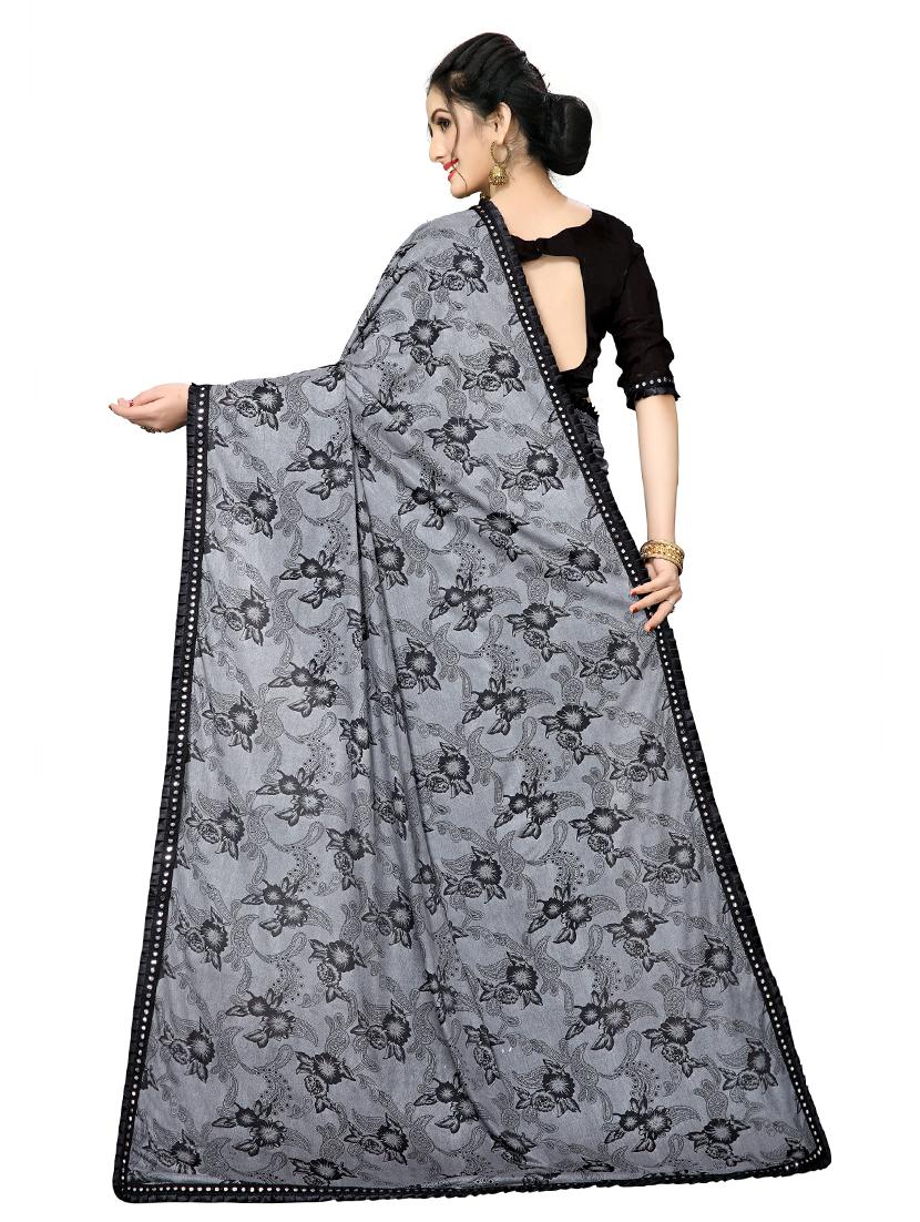 floral printed saree with blouse - 16817613 - Zoom Image - 2