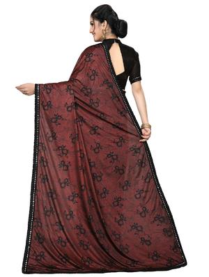 foil printed saree with blouse - 16817619 - Standard Image - 2