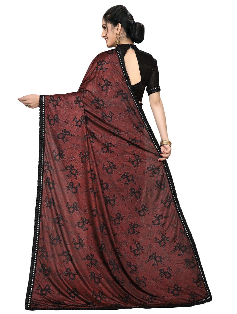 foil printed saree with blouse - 16817619 - Zoom Image - 2