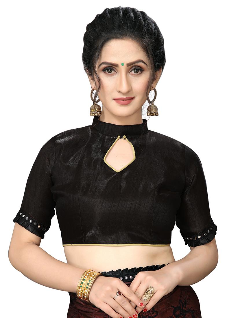 foil printed saree with blouse - 16817619 - Zoom Image - 3