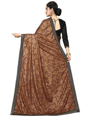foil printed saree with blouse - 16817661 - Standard Image - 2
