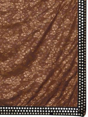 foil printed saree with blouse - 16817661 - Standard Image - 4