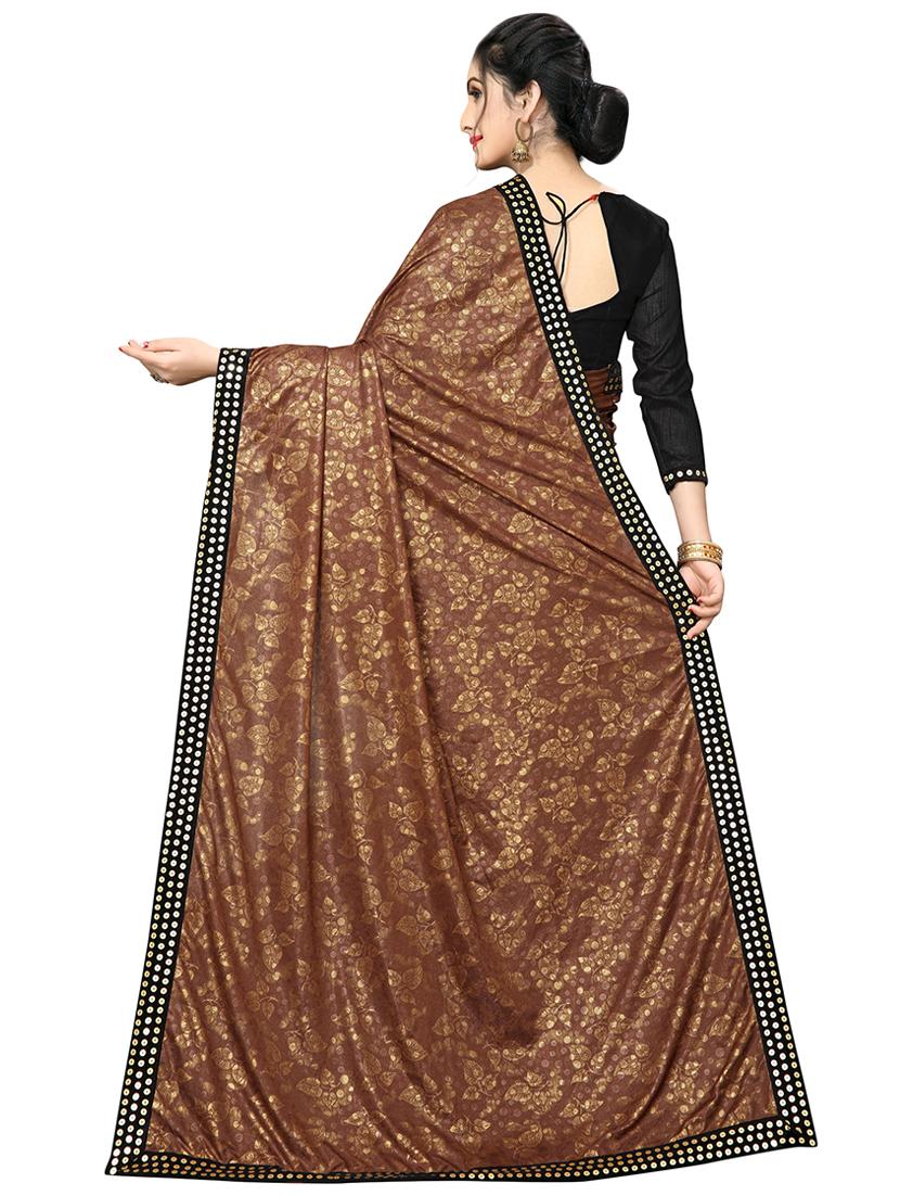 foil printed saree with blouse - 16817661 - Zoom Image - 2