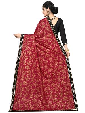 foil printed saree with blouse - 16817662 - Standard Image - 2