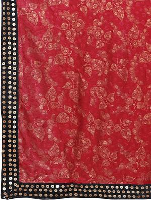 foil printed saree with blouse - 16817662 - Standard Image - 4