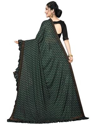 foil printed saree with blouse - 16817663 - Standard Image - 2
