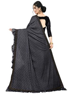 foil printed saree with blouse - 16817664 - Standard Image - 2