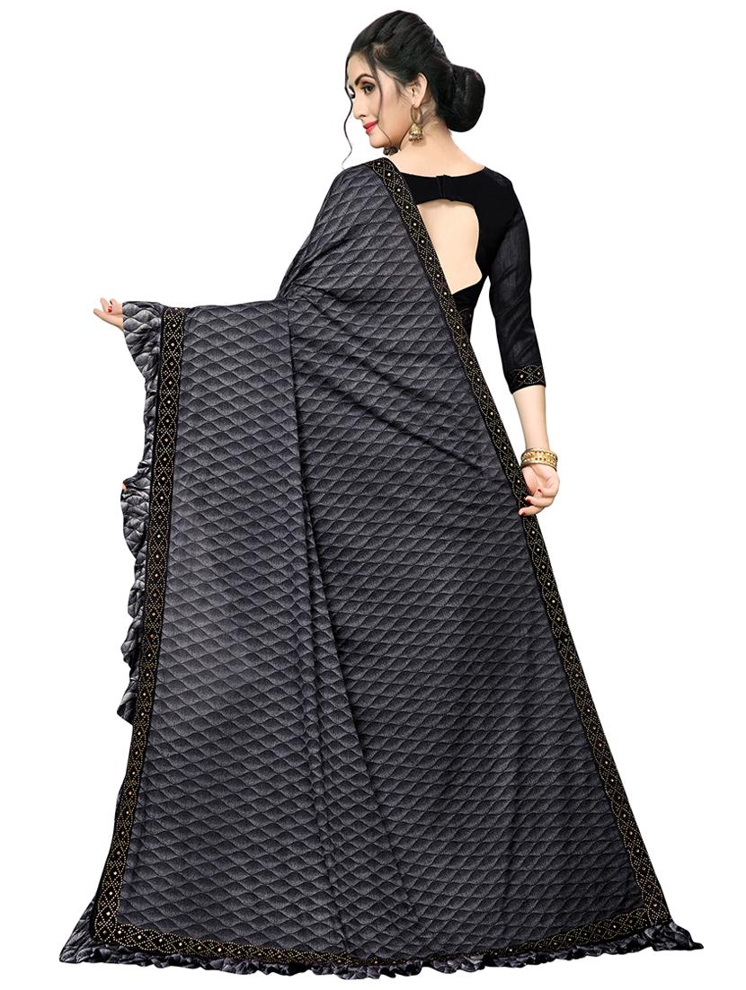 foil printed saree with blouse - 16817664 - Zoom Image - 2