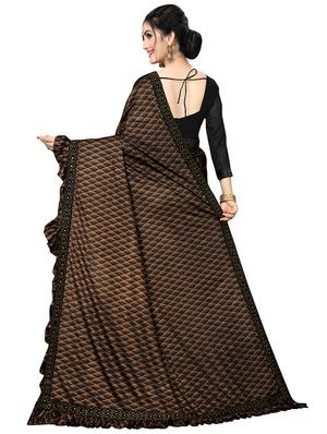 foil printed saree with blouse - 16817665 - Standard Image - 2