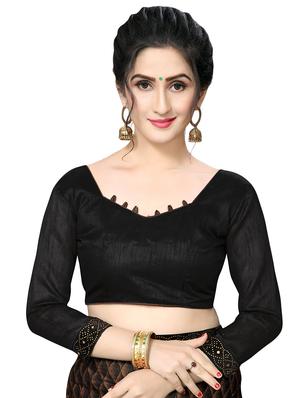 foil printed saree with blouse - 16817665 - Standard Image - 3
