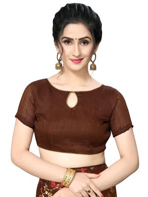 foil printed saree with blouse - 16817667 - Standard Image - 3