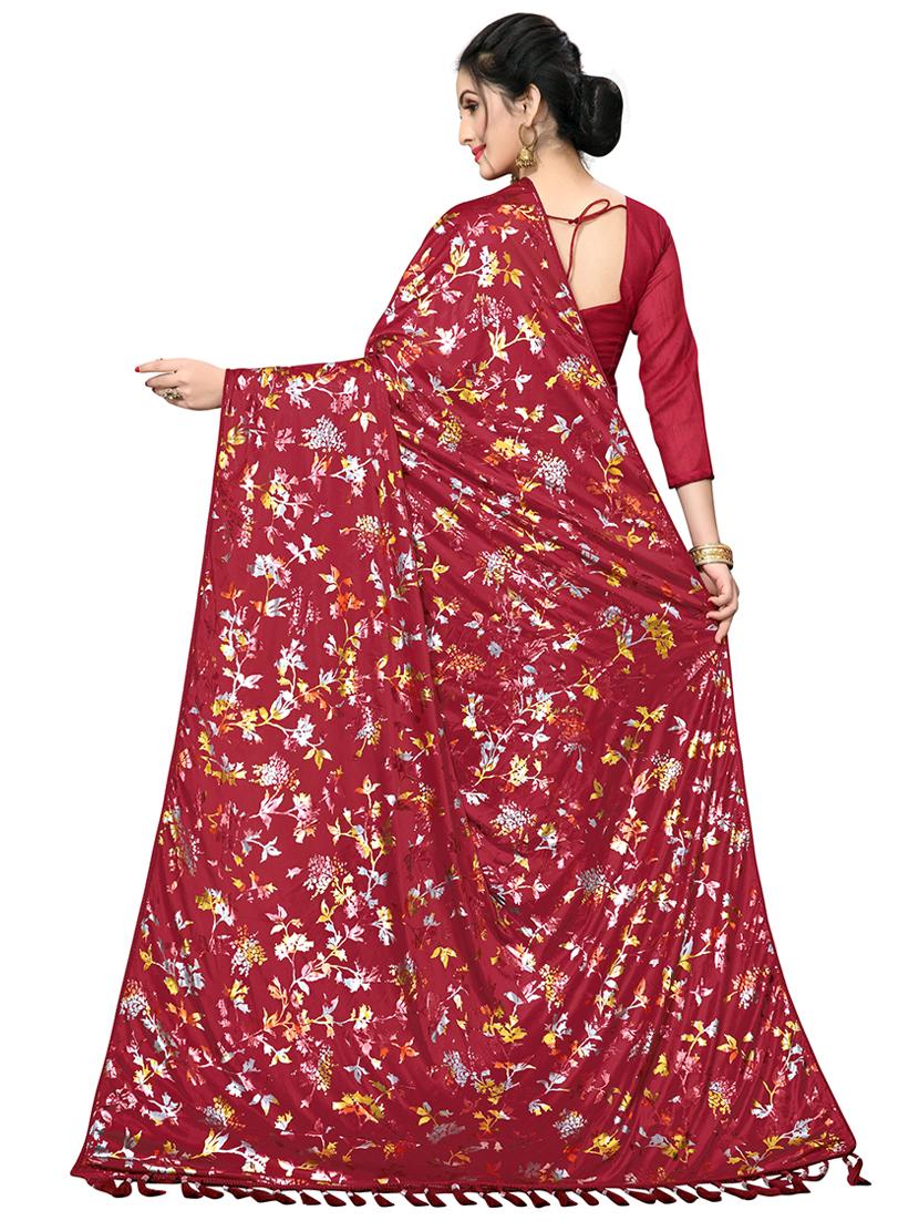foil printed saree with blouse - 16817668 - Zoom Image - 2