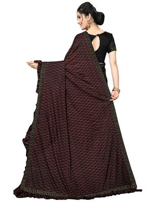 foil printed saree with blouse - 16817683 - Standard Image - 2