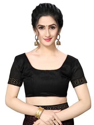 foil printed saree with blouse - 16817683 - Standard Image - 3