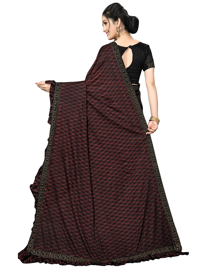 foil printed saree with blouse - 16817683 - Zoom Image - 2