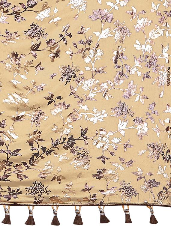foil printed saree with blouse - 16817692 - Zoom Image - 4