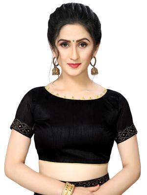foil printed saree with blouse - 16817697 - Standard Image - 3