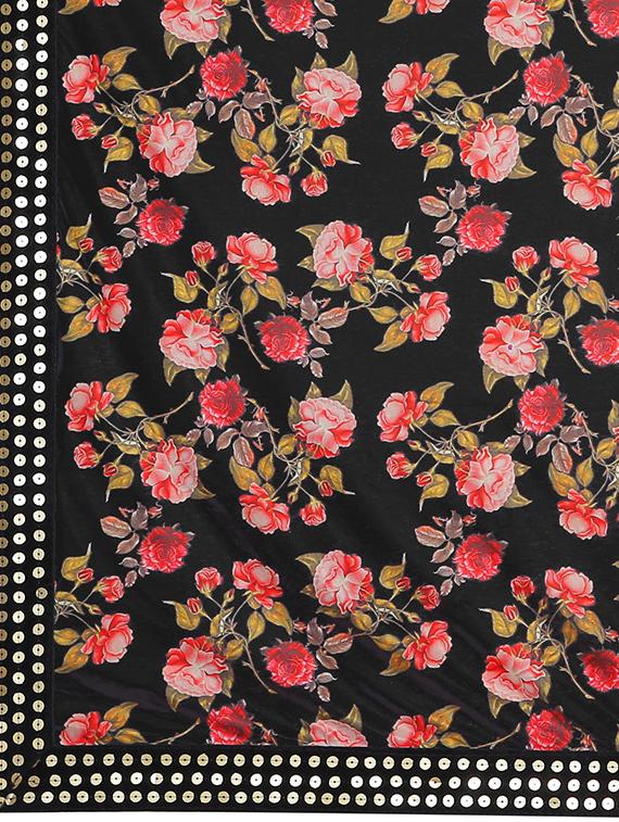 floral printed saree with blouse - 16817700 - Zoom Image - 4