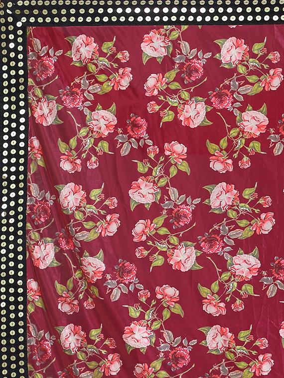floral printed saree with blouse - 16817703 - Zoom Image - 4