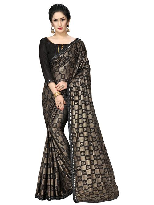 foil printed saree with blouse - 16817704 - Standard Image - 1