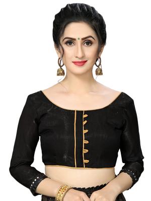 foil printed saree with blouse - 16817704 - Standard Image - 3