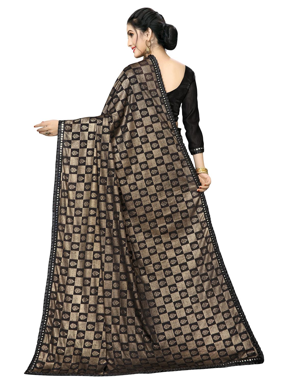 foil printed saree with blouse - 16817704 - Zoom Image - 2