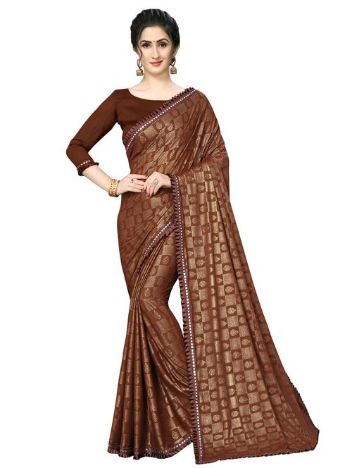 foil printed saree with blouse - 16817705 - Standard Image - 1