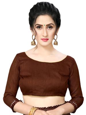 foil printed saree with blouse - 16817705 - Standard Image - 3