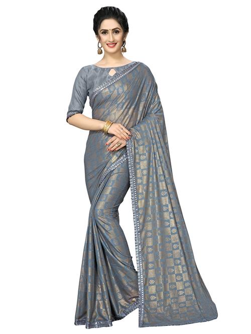 foil printed saree with blouse - 16817706 - Standard Image - 1