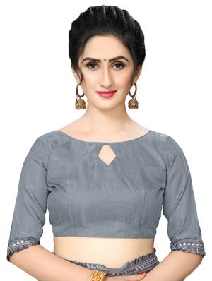 foil printed saree with blouse - 16817706 - Standard Image - 3