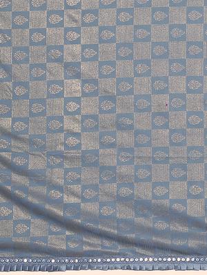 foil printed saree with blouse - 16817706 - Standard Image - 4