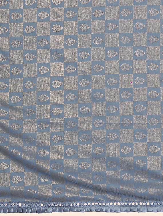 foil printed saree with blouse - 16817706 - Zoom Image - 4