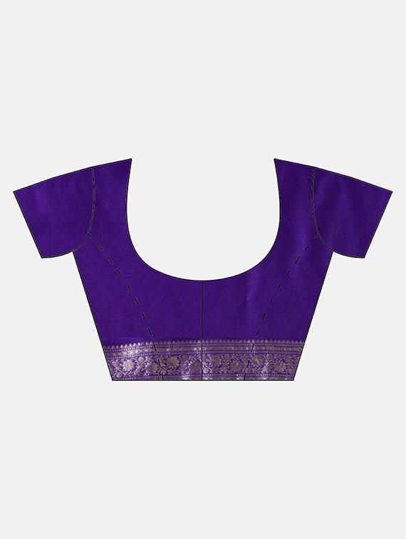 embroidered banarasi saree with blouse - 16817812 - Zoom Image - 3