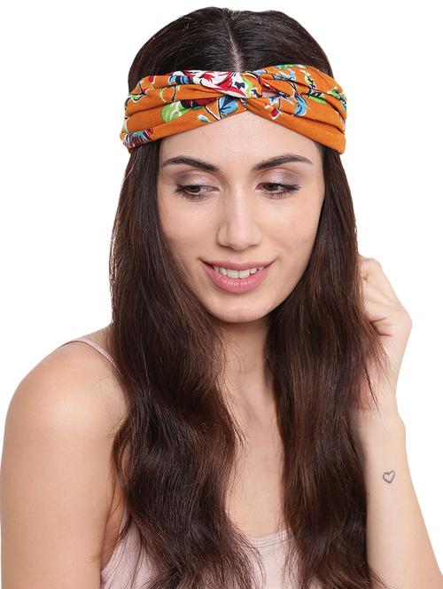 brown cotton blend hair band - 16818424 - Standard Image - 1